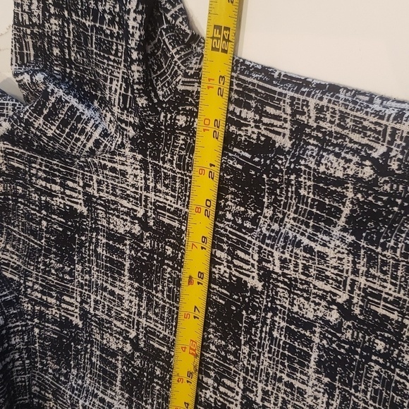 Natalia 56 Black White Top Womens Box Front Pockets 3/4 Sleeve Size Cotton Large - Picture 11 of 14